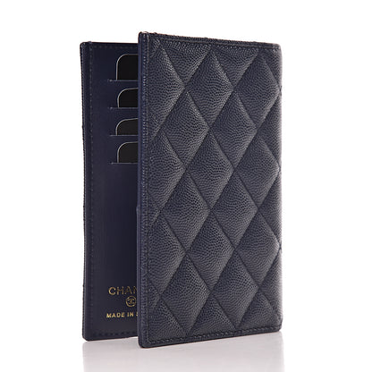 Chanel Caviar Quilted Passport Holder Navy Blue 3 of 8