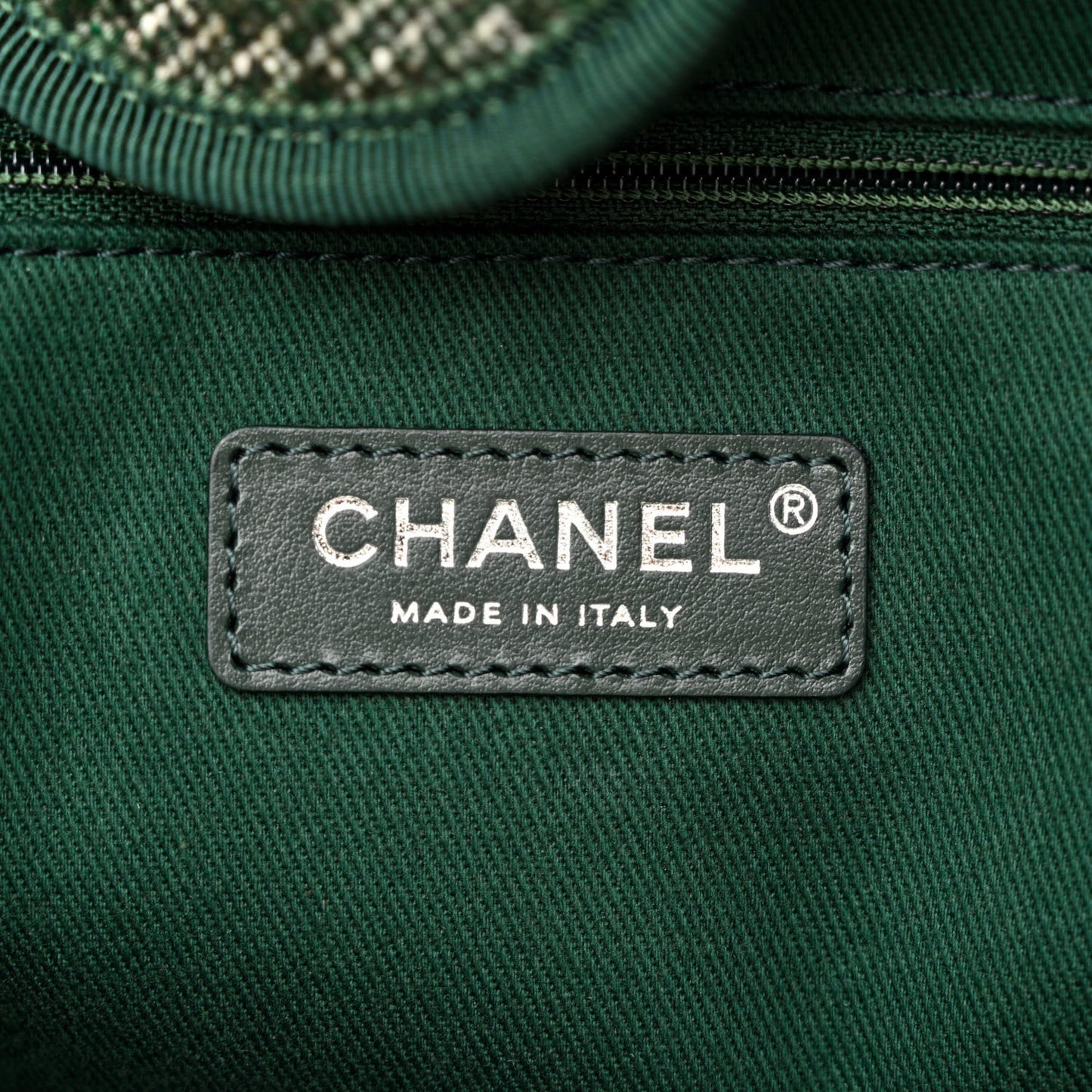 Mixed Fibers Calfskin Medium Deauville Tote Green