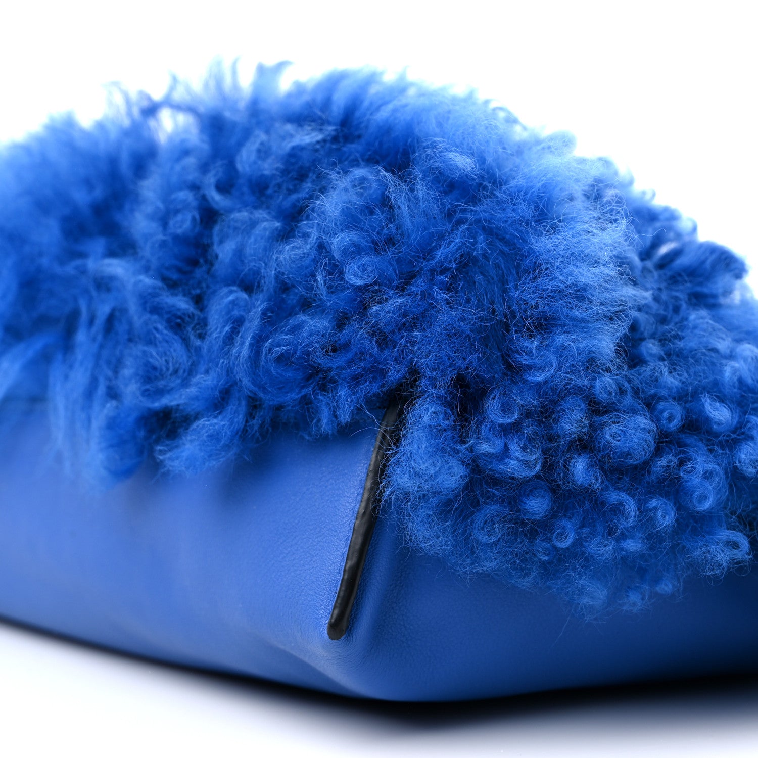 Loewe Nappa Shearling Flamenco Knot Clutch Blue 8 of 9