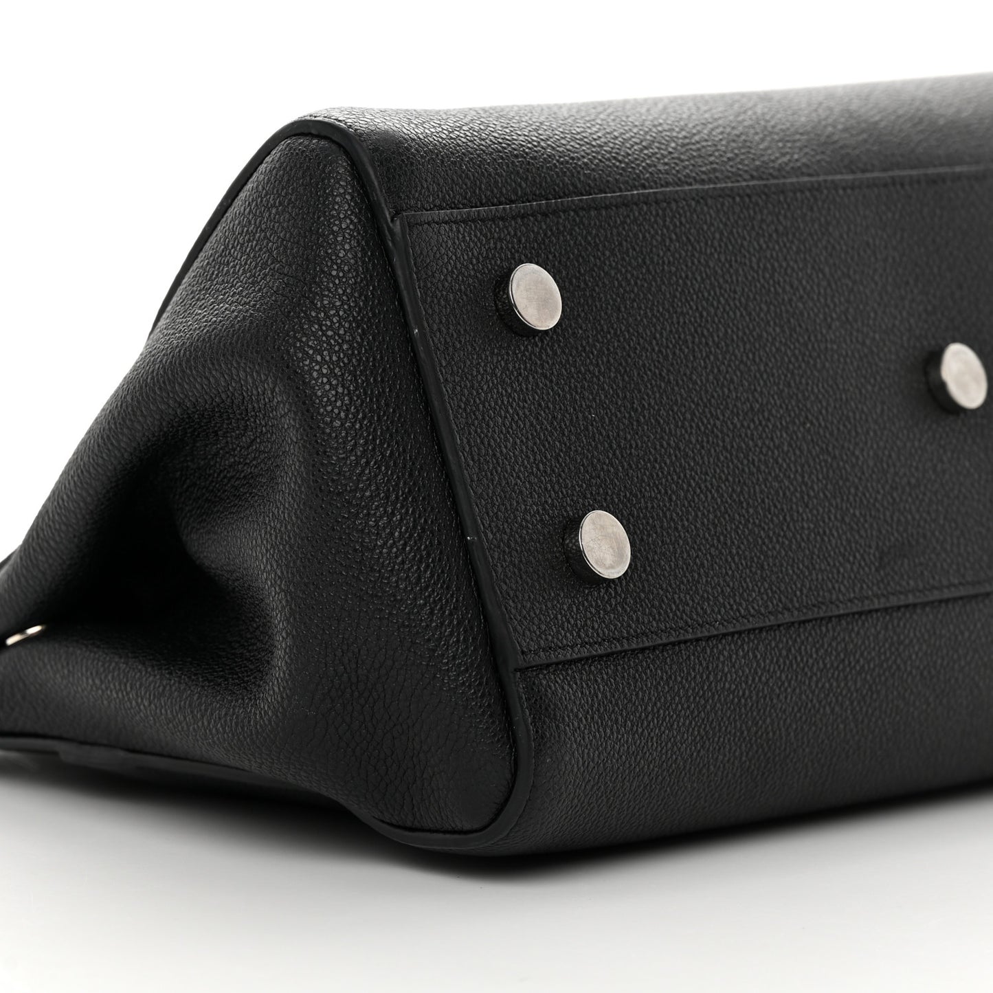 Grained Calfskin Small Cabas Rive Gauche Black