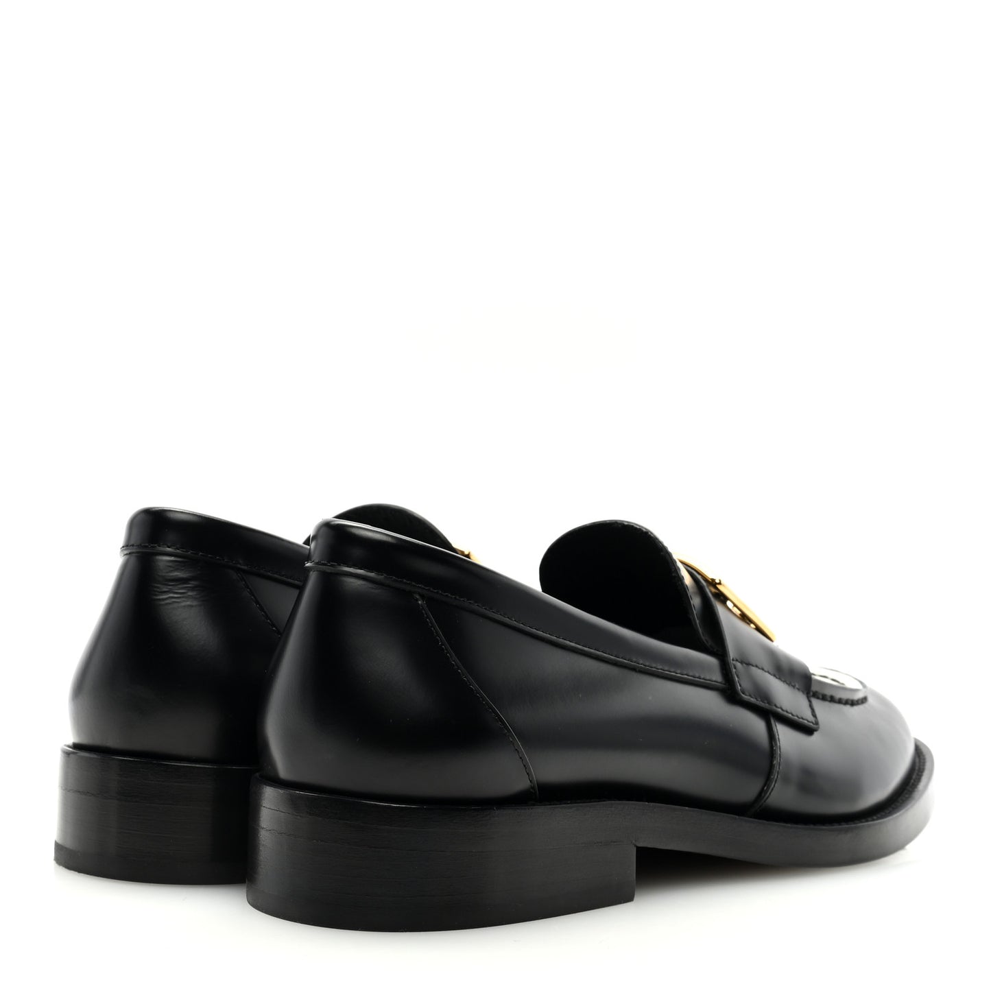 Shiny Calfskin CC Loafers Black White 37 Black White