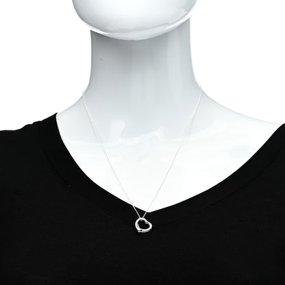 Tiffany Sterling Silver 16mm Elsa Peretti Open Heart Pendant Necklace 2 of 5