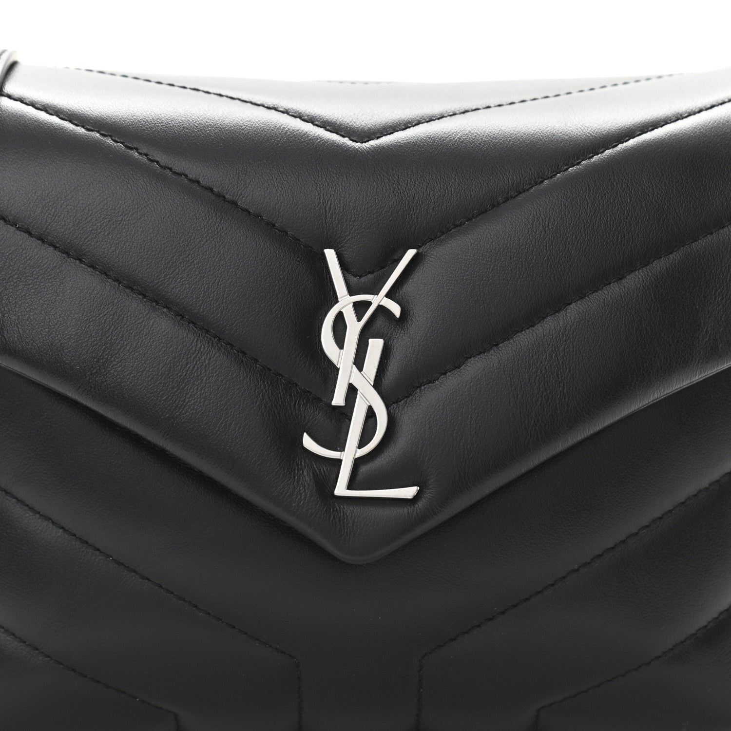 Saint Laurent Calfskin Y Quilted Monogram Toy Loulou Crossbody Bag Black 8 of 11
