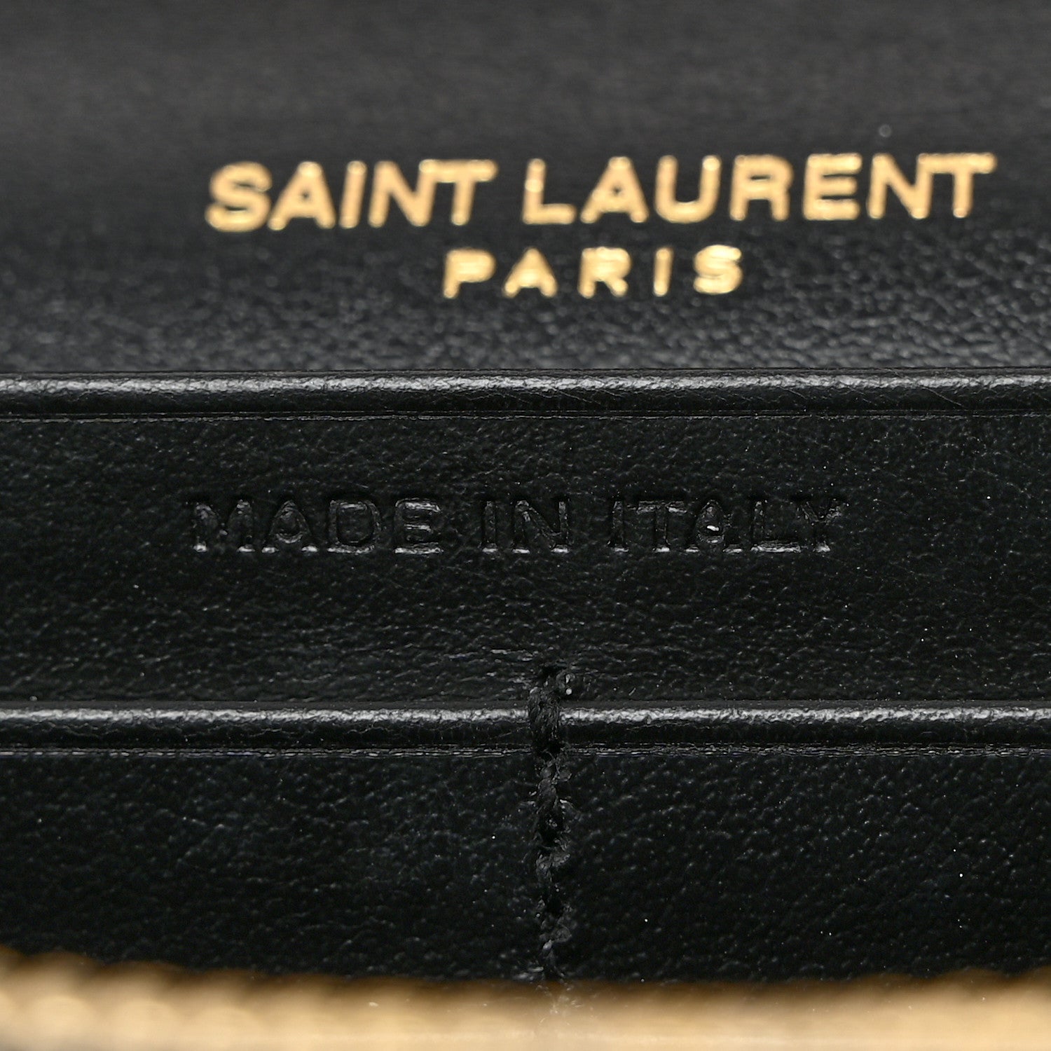 Saint Laurent Calfskin Crocodile Embossed Cassandre Wallet On Chain WOC Black 7 of 11