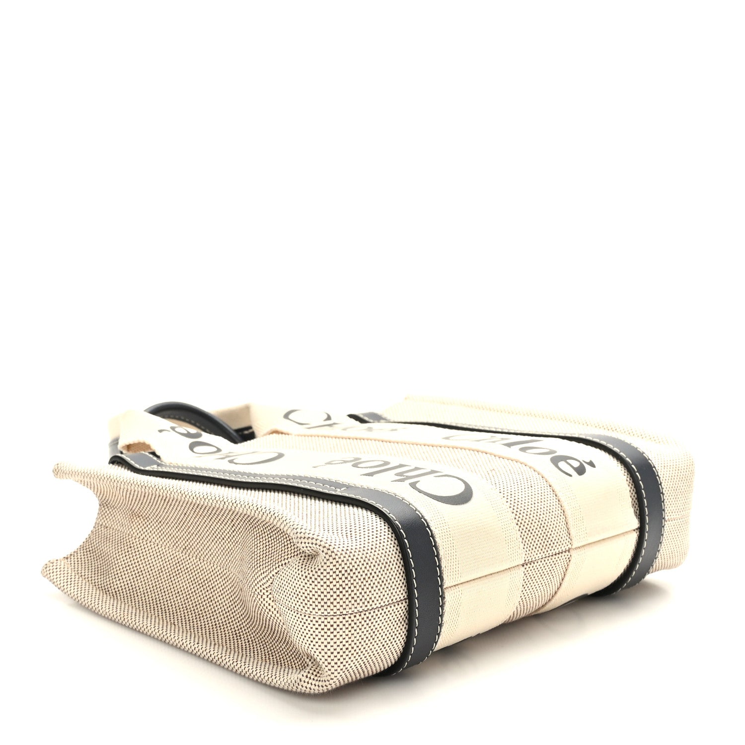 Chloe Cotton Calfskin Small Woody Ribbon Tote White 4 of 8