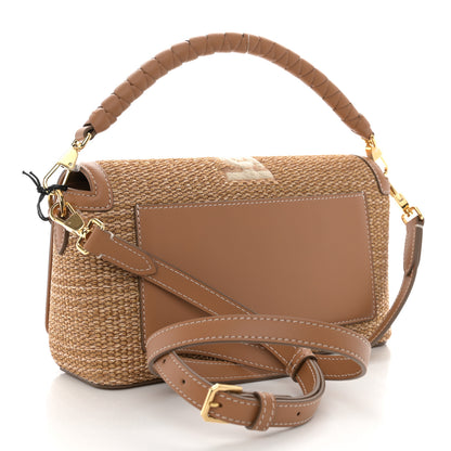 Burberry Raffia Calfskin TB Note Crossbody Bag Natural 3 of 10