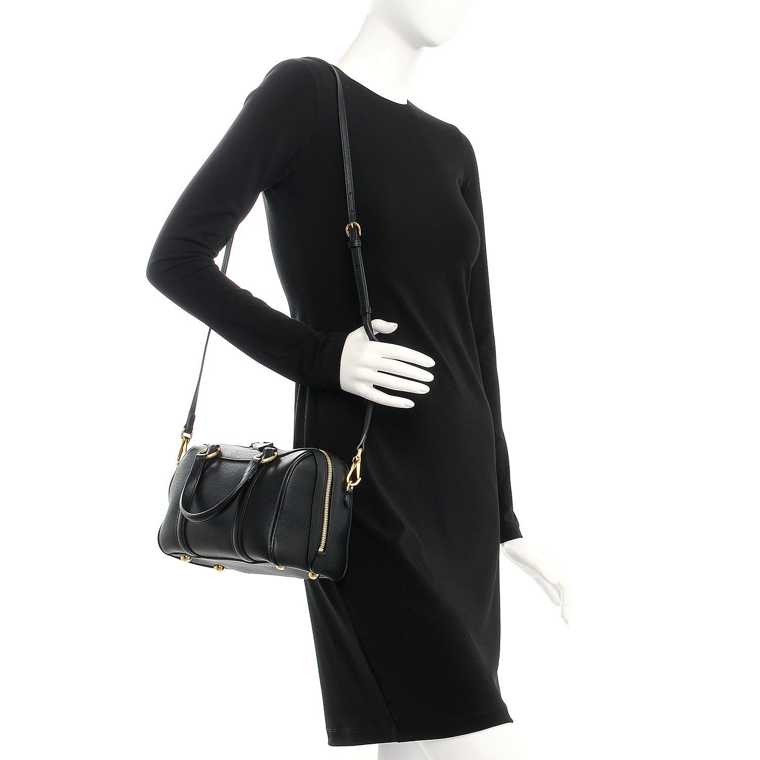 Burberry Derby Calfskin Small Alchester Bowling Bag Black 2 of 7