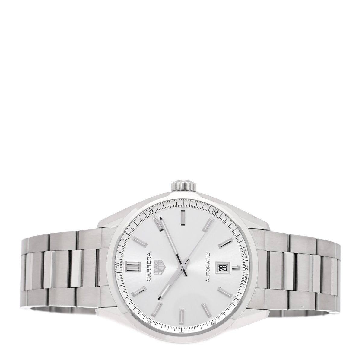 Tag Heuer Stainless Steel 39mm Carrera Caliber 5 Automatic Watch Silver WBN2111 2 of 5