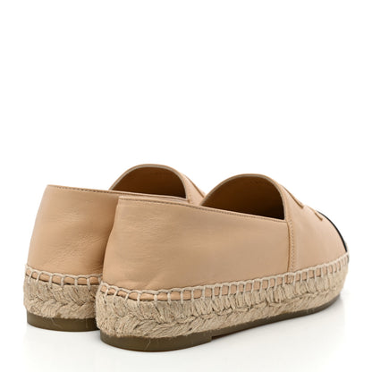 Chanel Lambskin CC Espadrilles 35 Beige Black 4 of 9