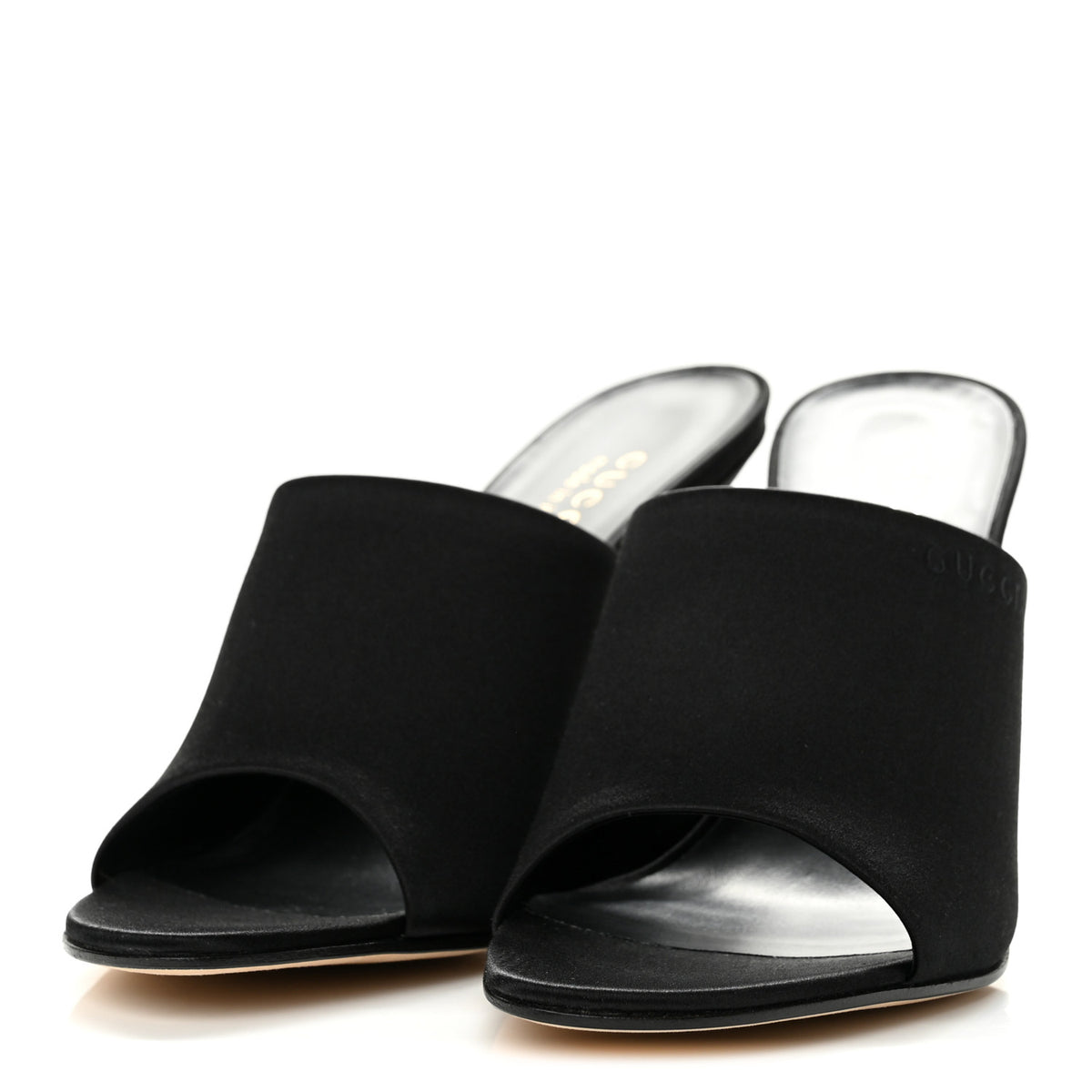 Gucci Raso Seta Logo Sandal Pumps 38 Black 4 of 10