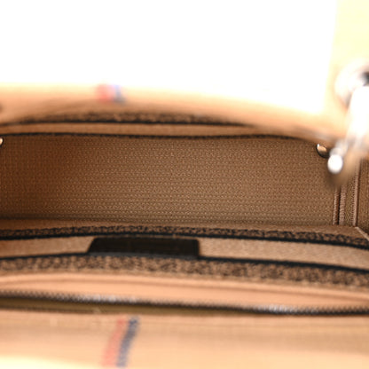 Christian Dior Canvas Jute Embroidered Medium Lady D-Lite Beige Multicolor 5 of 9