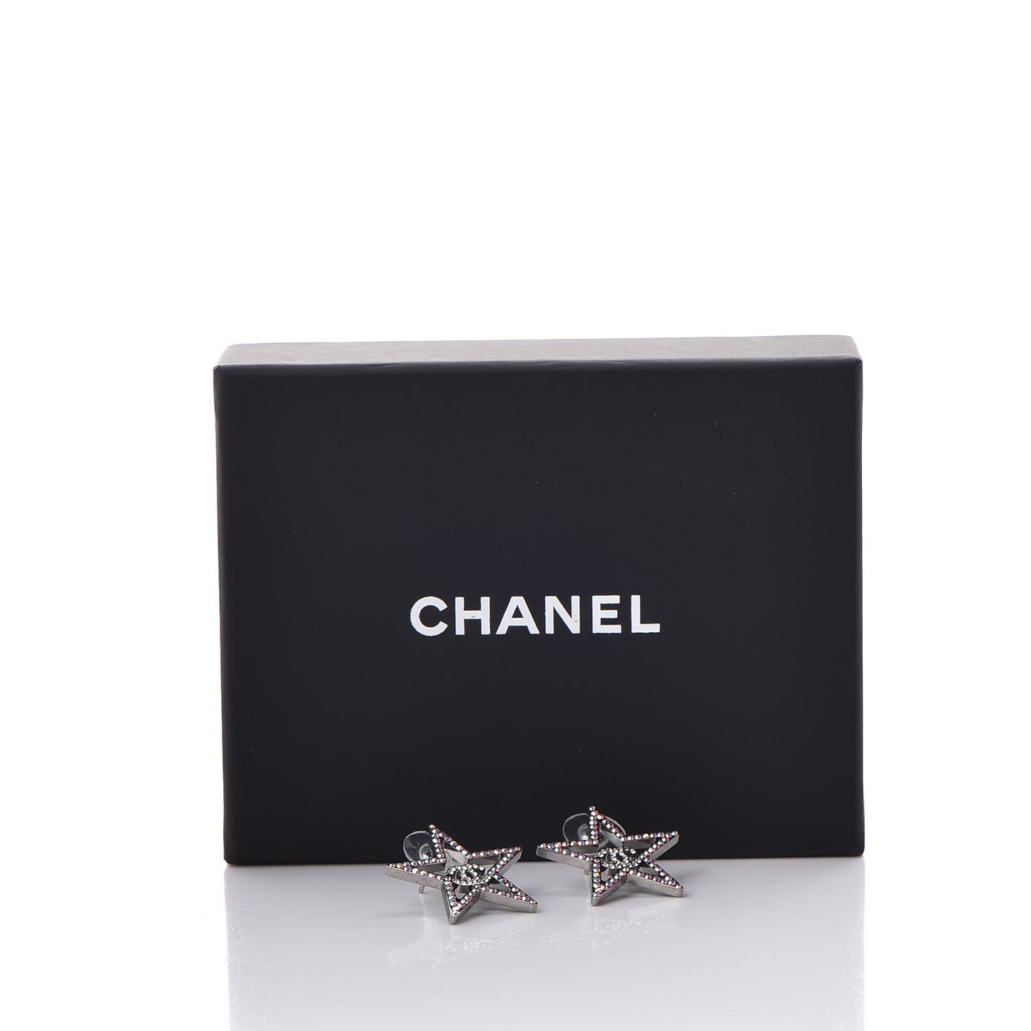 Ruthenium Crystal Star CC Earrings Iridescent Pink