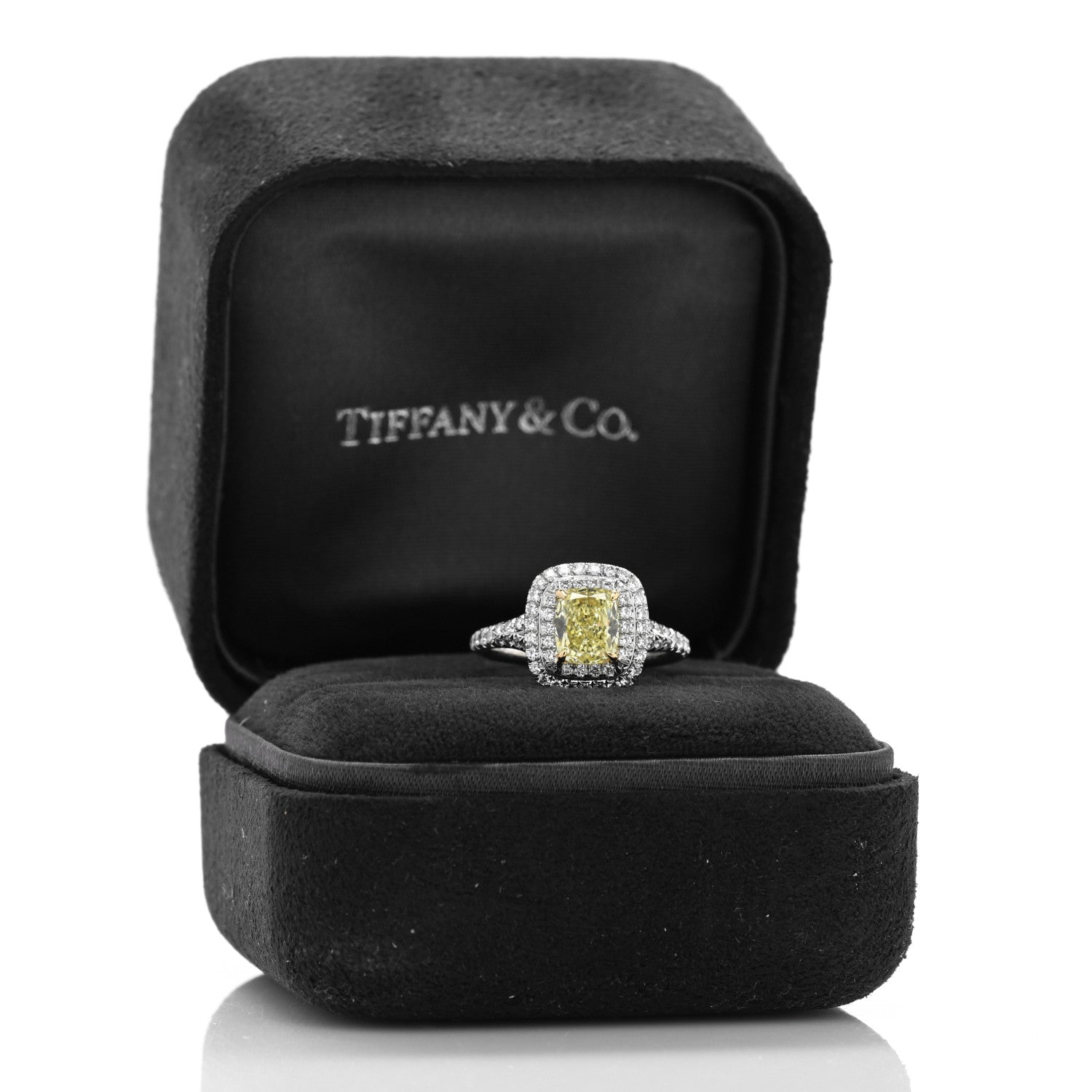 Tiffany Platinum 18K Yellow Gold Fancy Yellow Diamond 1.29ct Soleste Engagement Ring 52 6 5 of 5