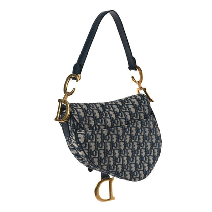 Christian Dior Oblique Saddle Bag Blue 3 of 8