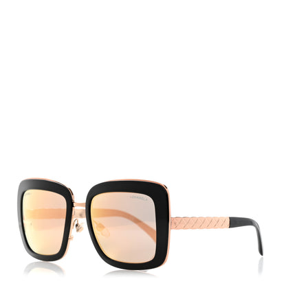 Chanel Metal Square Spring Sunglasses 5369 Black Pink Gold 1 of 7