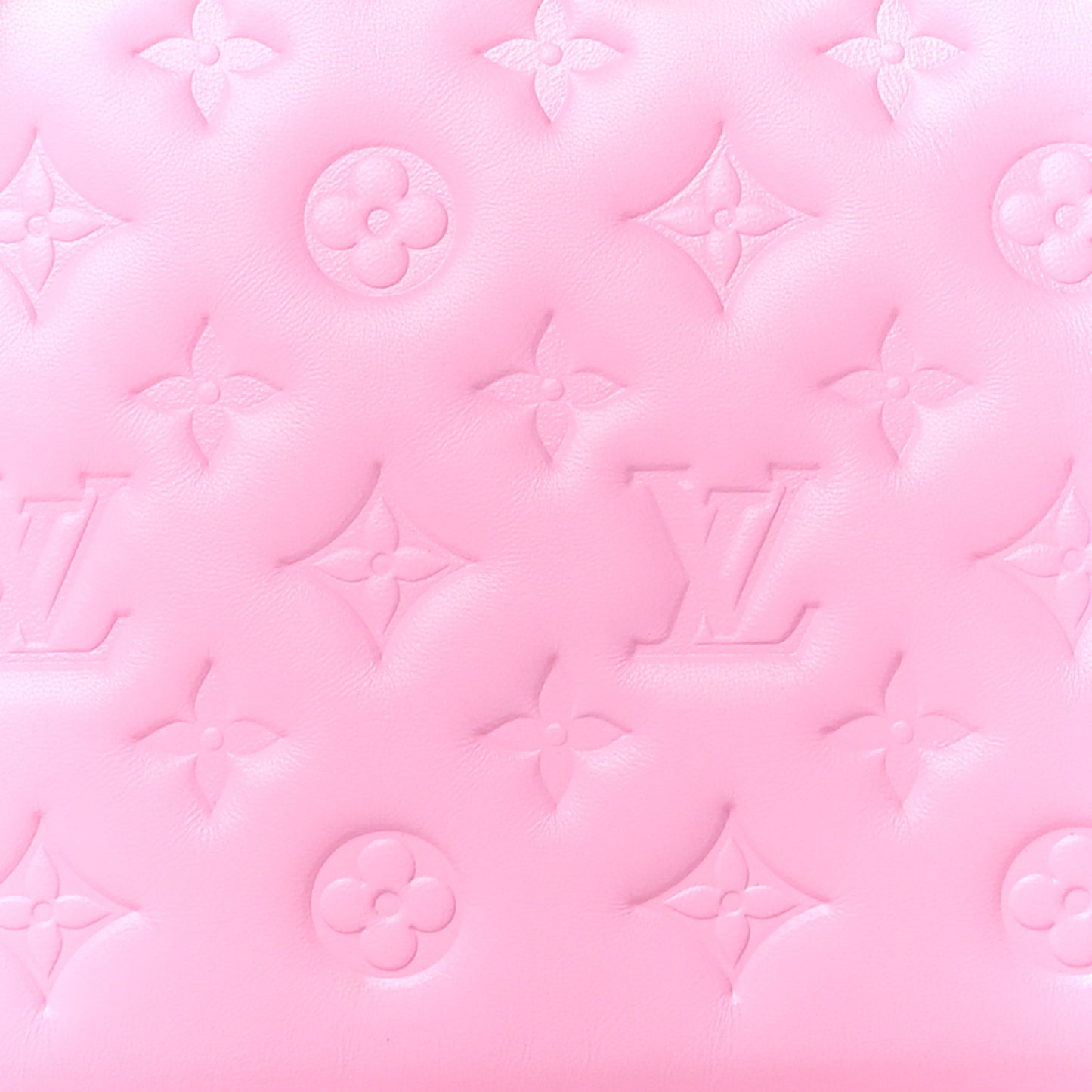 LOUIS VUITTON Lambskin Embossed Monogram Coussin PM Rose Bonbon