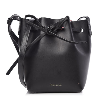 Mansur Gavriel Vegetable Tanned Calfskin Mini Mini Bucket Bag Black Flamma 1 of 8