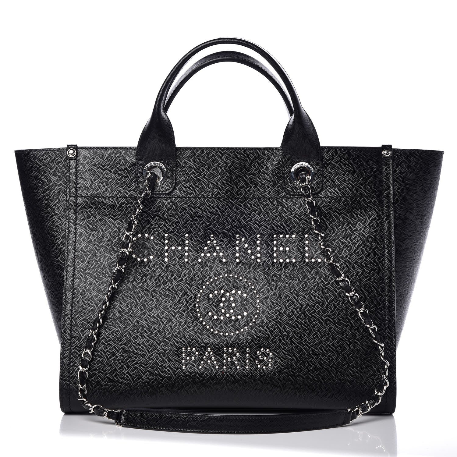 Chanel Caviar Small Studded Deauville Tote Black 1 of 10