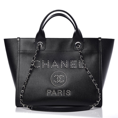 Chanel Caviar Small Studded Deauville Tote Black 1 of 10