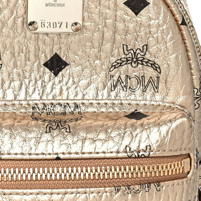 MCM Visetos Side Stud X-Mini Stark Backpack Berlin Gold 7 of 14