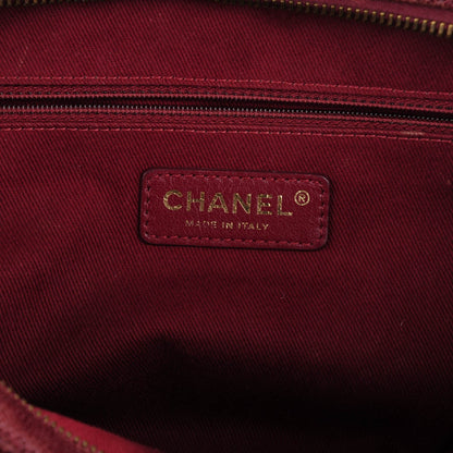 Chanel Crumpled Grained Calfskin Quilted Large Shiva Flap Burgundy 6 of 7