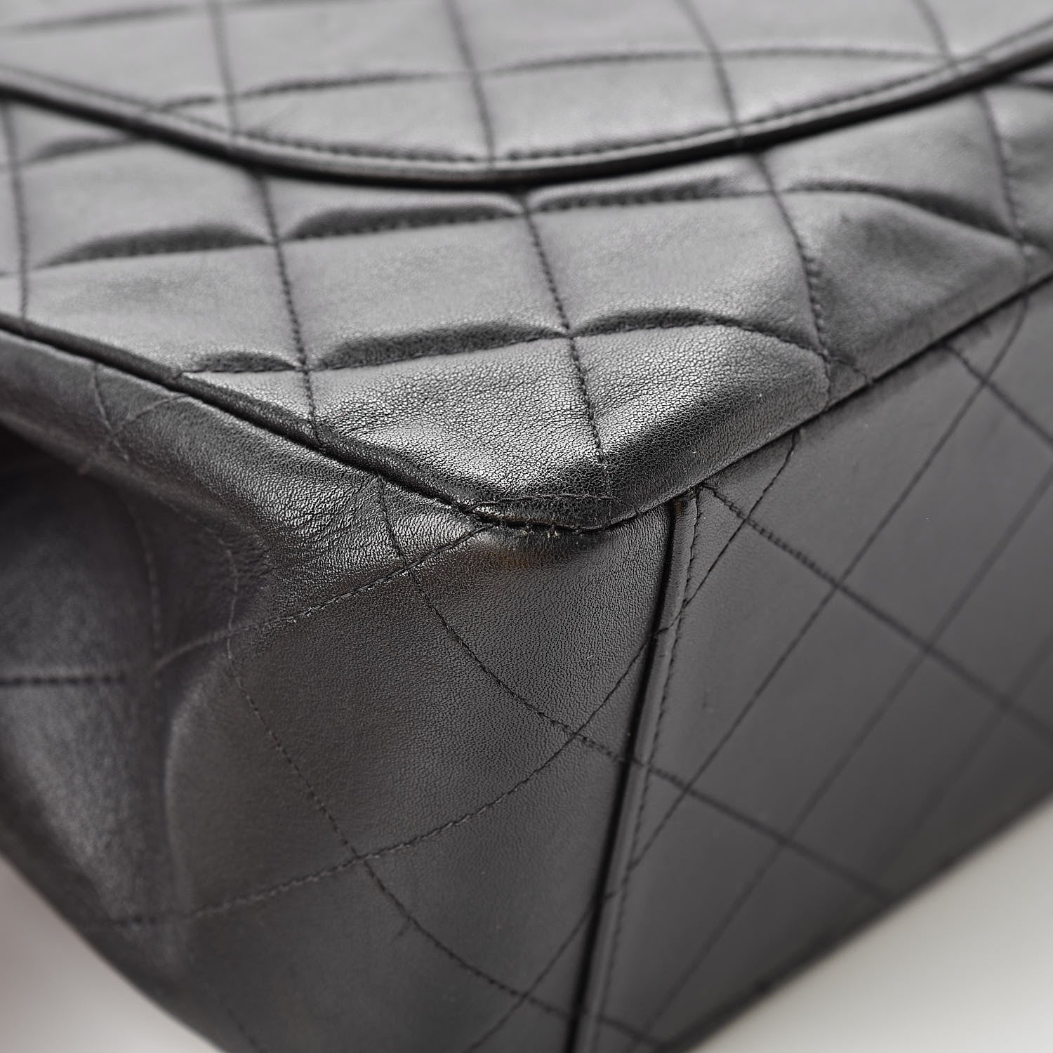 Chanel Lambskin Quilted XL Jumbo Single Flap Black 13 of 17