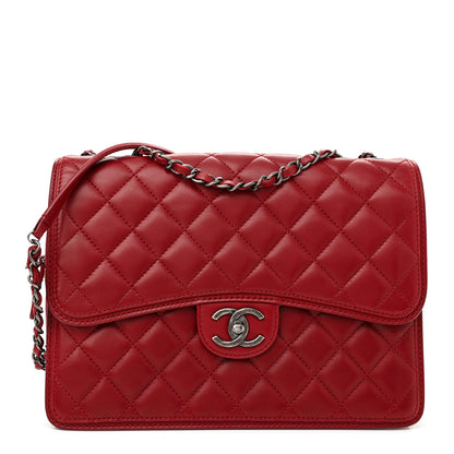 Chanel Lambskin Quilted Citizen Zip Large Flap Dark Red 1 of 12