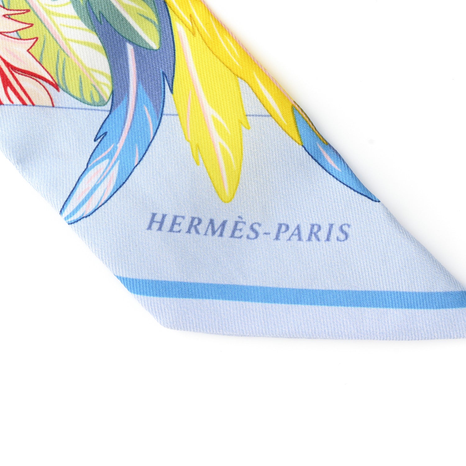 Hermes Silk La Danse Pacifique Twilly Bleu Ciel Vert Rose 2 of 4