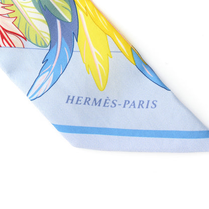 Hermes Silk La Danse Pacifique Twilly Bleu Ciel Vert Rose 2 of 4