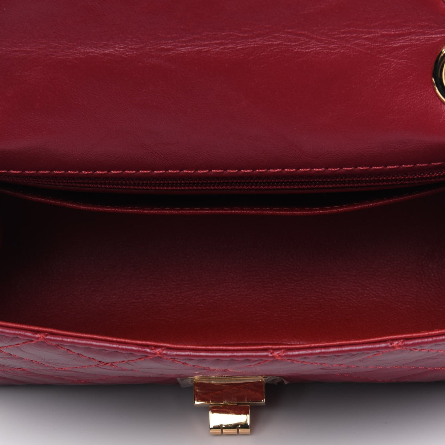 Aged Calfskin Quilted 2.55 Reissue Mini Flap Red