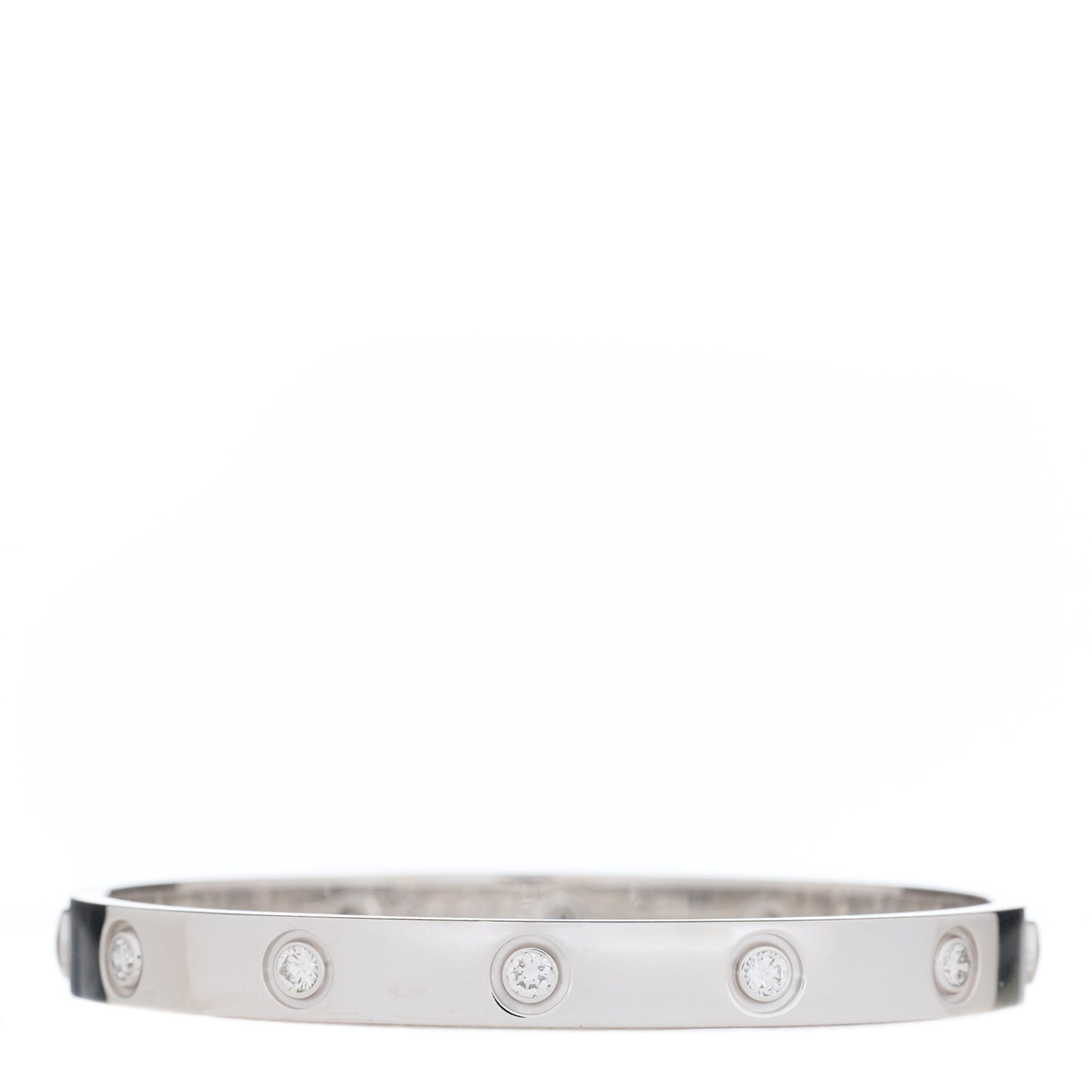 18K White Gold 10 Diamond LOVE Bracelet 16