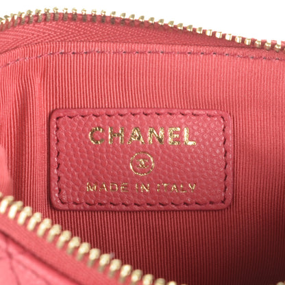 Chanel Iridescent Caviar Quilted Small Cosmetic Case Dark Pink 6 of 7