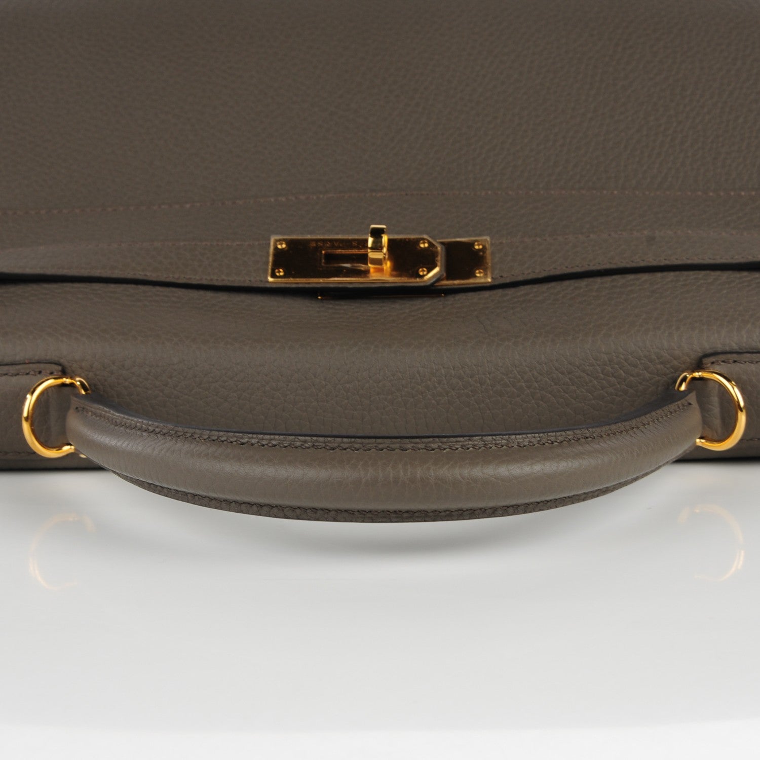 Hermes Taurillon Clemence Kelly Retourne 32 Etain 10 of 23