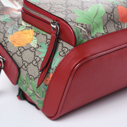 Gucci GG Supreme Monogram Tian Web Small Day Backpack Beige Multicolor Red 8 of 9