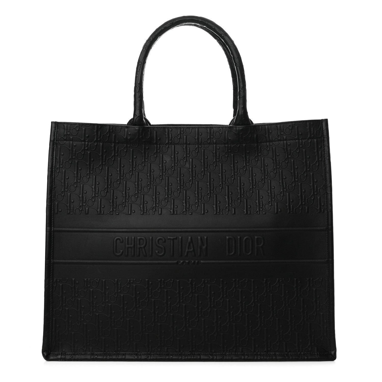 Christian Dior Oblique Calfskin Embossed Large Book Tote Black 1 of 16