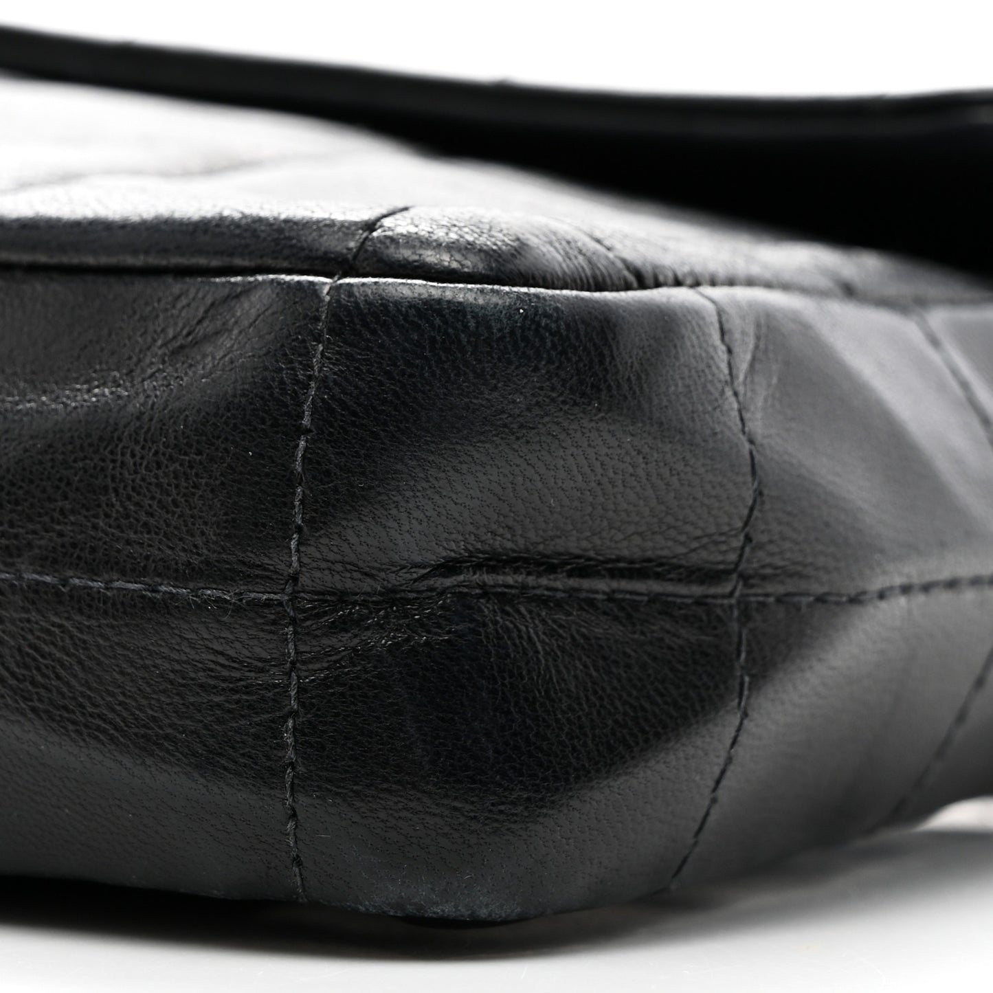 Lambskin East West Chocolate Bar Flap Black