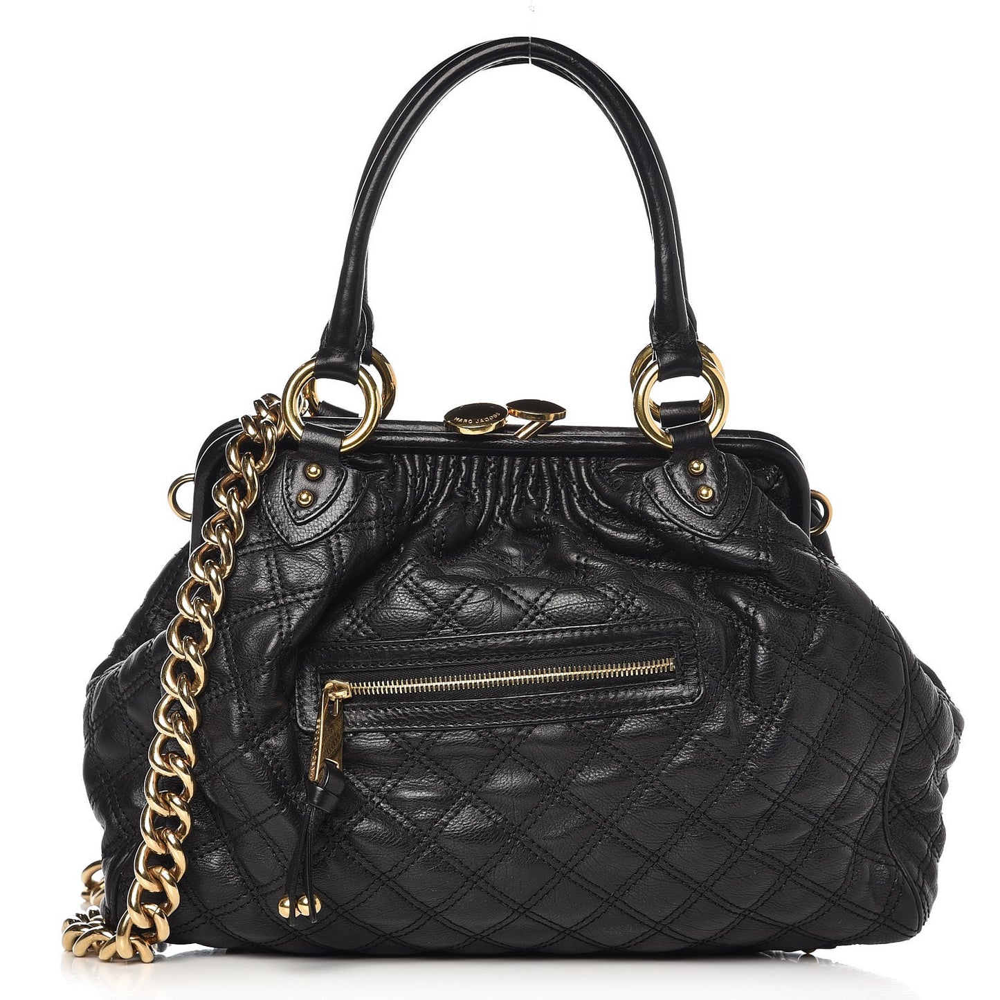 Calfskin Quilted Stam Black