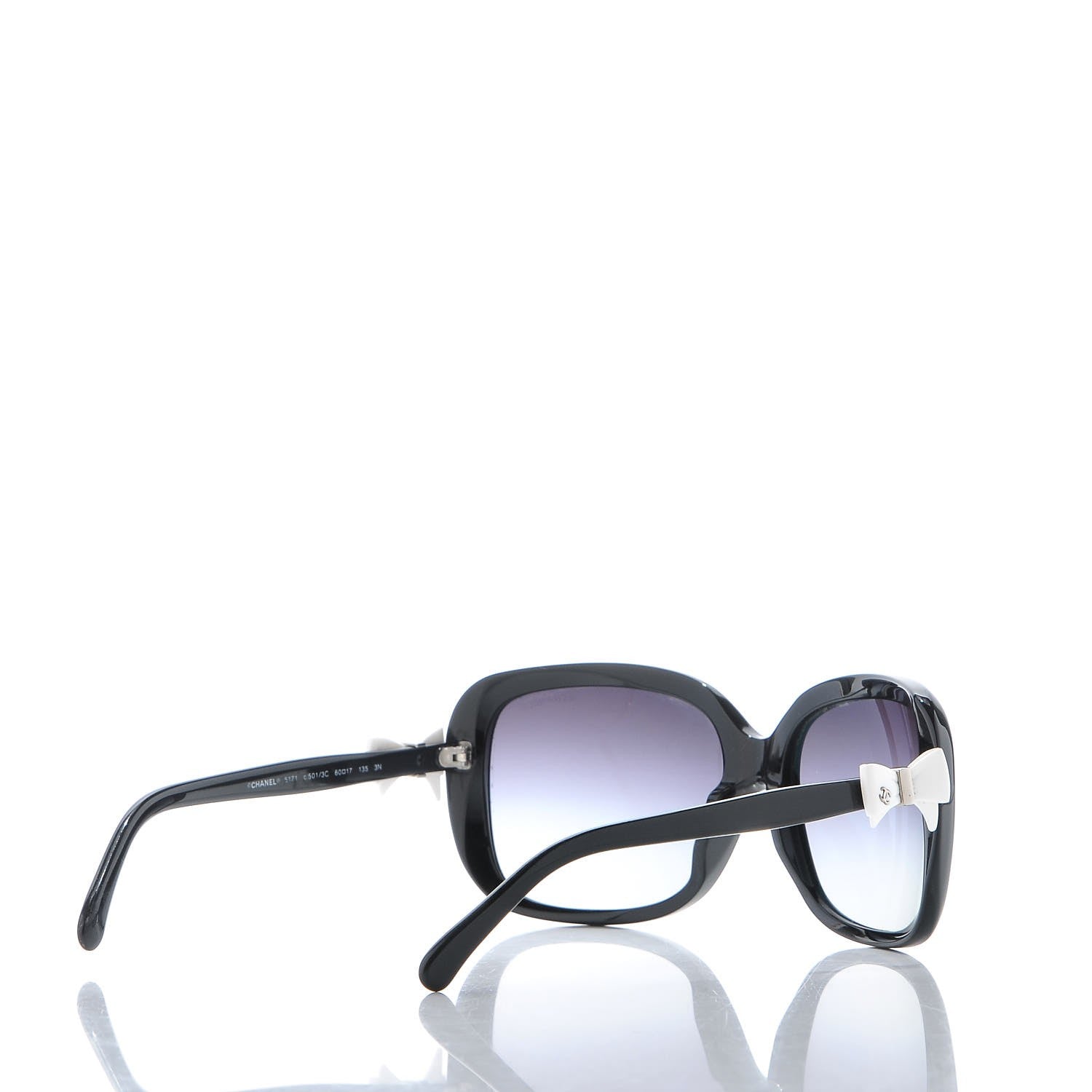 Chanel CC Bow Sunglasses 5171 Black White 4 of 9