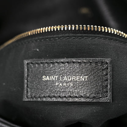 Saint Laurent Lambskin Quilted Medium Loulou Puffer Monogram Chain Satchel Black 7 of 12