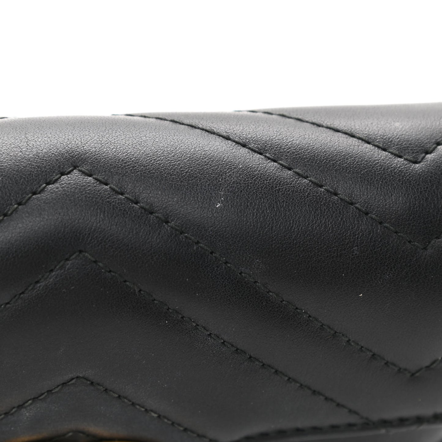 Calfskin Matelasse Super Mini GG Marmont Shoulder Bag Black