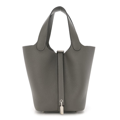 Hermes Taurillon Clemence Picotin Lock 18 PM Gris Meyer 1 of 11