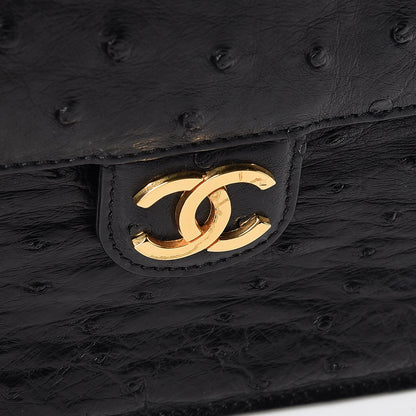 Chanel Ostrich Medium Single Flap Black 15 of 15