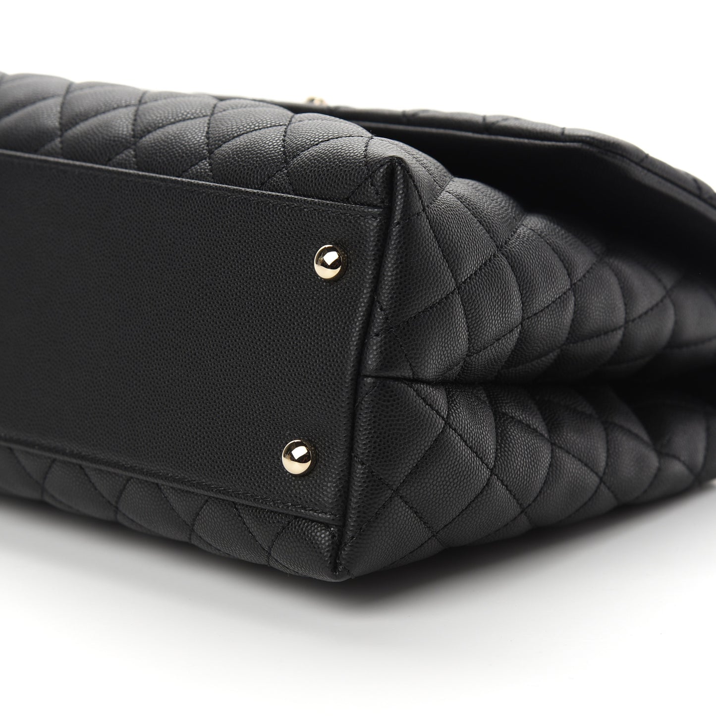 Caviar Quilted Medium Coco Handle Flap Black