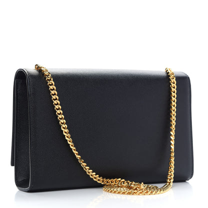 Saint Laurent Grain De Poudre Medium Classic Monogram Kate Satchel Black 3 of 8