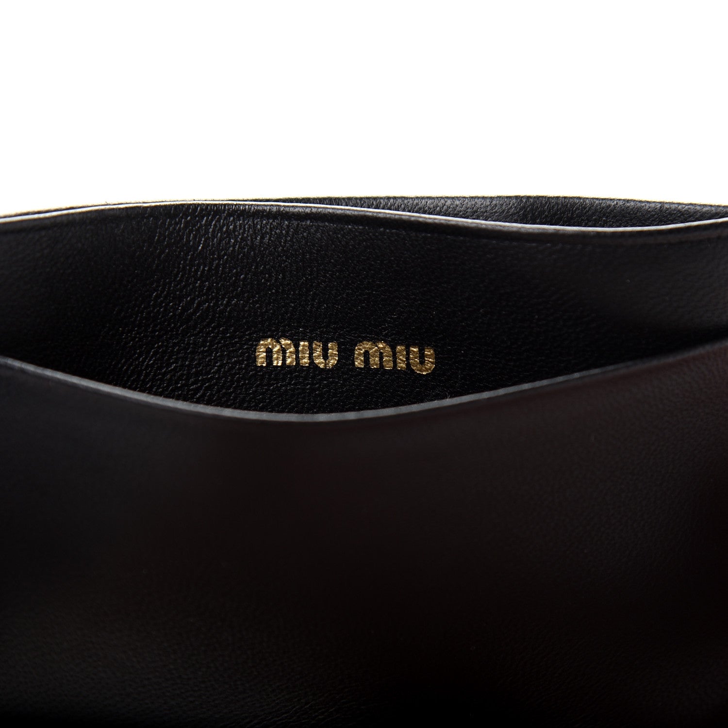 Miu Miu Nappa Matelasse Crystal Miu Card Case Black 6 of 8