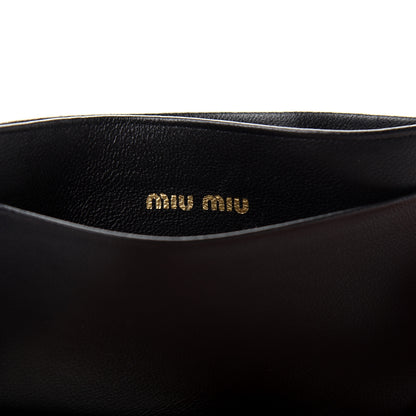 Miu Miu Nappa Matelasse Crystal Miu Card Case Black 6 of 8