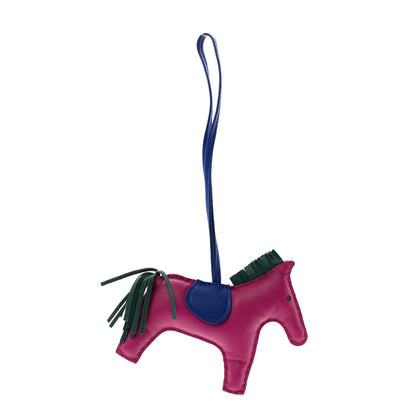Hermes Milo Lambskin Grigri Rodeo Horse Bag Charm MM Rose Pourpre Malachite Bleu Electrique 1 of 5