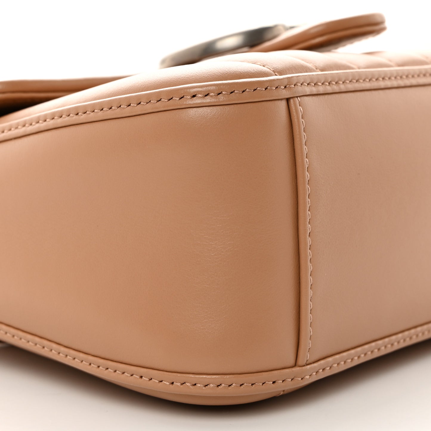 Calfskin Matelasse Aria Mini GG Marmont Top Handle Shoulder Bag Camelia