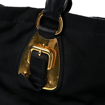 Prada Tessuto Nylon Soft Calfskin Shopping Satchel Black 20 of 24