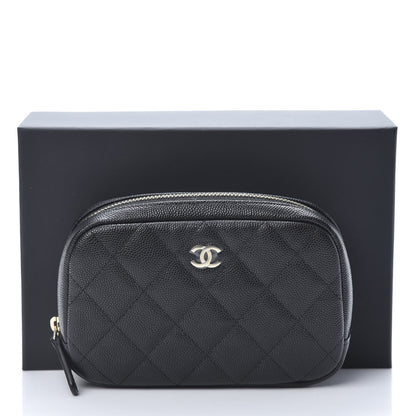 Chanel Caviar Quilted Small Curvy Pouch Cosmetic Case Black 8 of 8